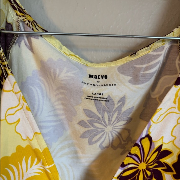 NWOT MAEVE ANTHROPOLOGIE FLORAL FLUTTER CINCHED TOP L - Picture 6 of 10